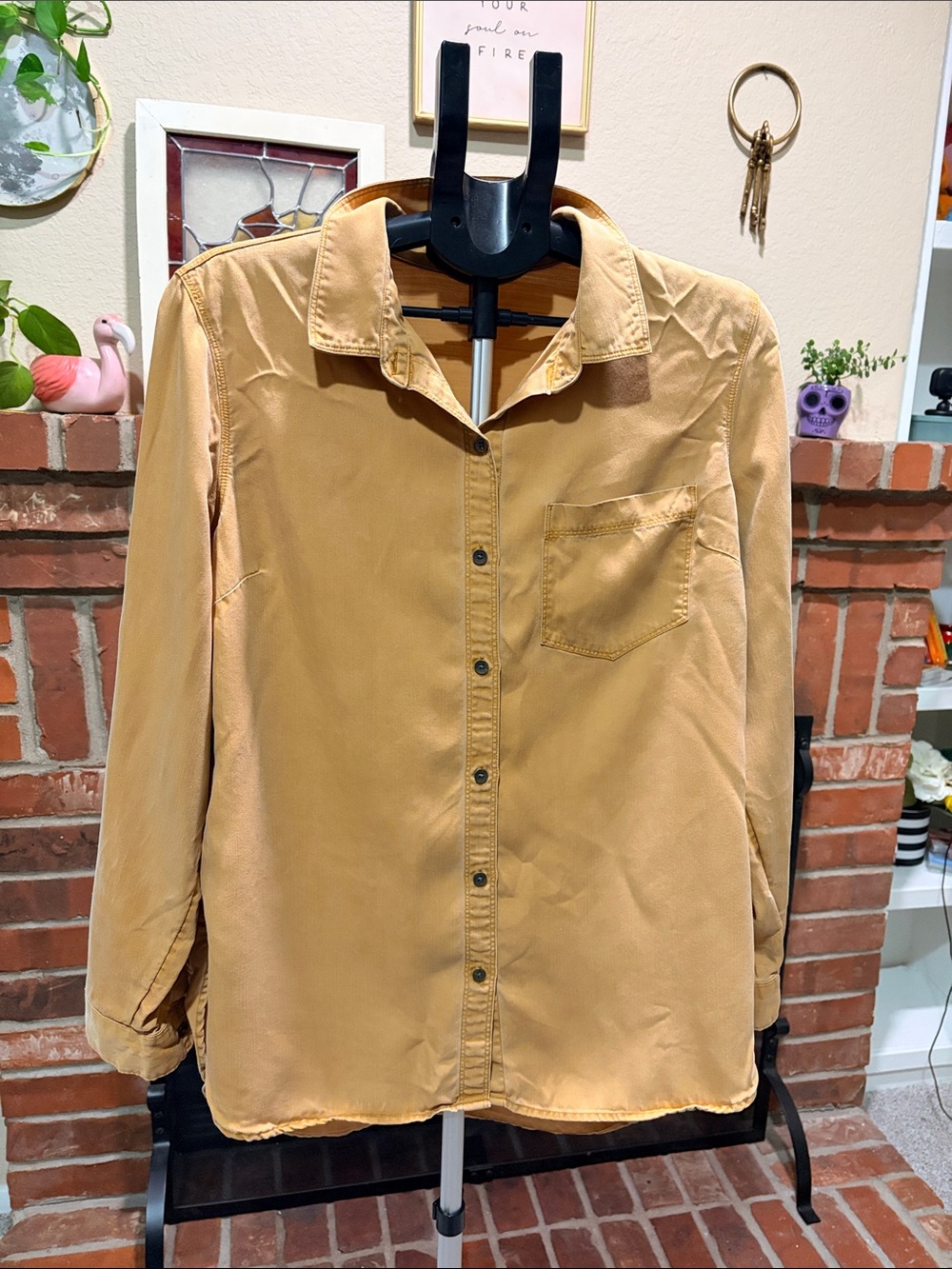 Old Navy Women's Button-Down Shirt in Mustard